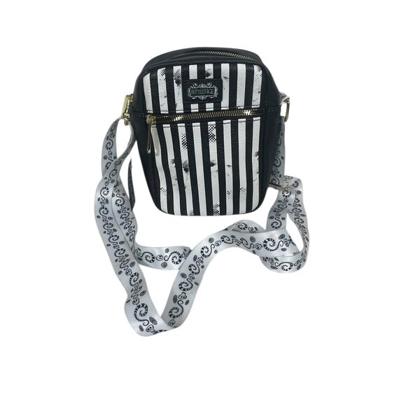 Buckle-Down Handbags - NWT Buckle-Down Women's Crossbody - Beetlejuice Suit Stripes Black White